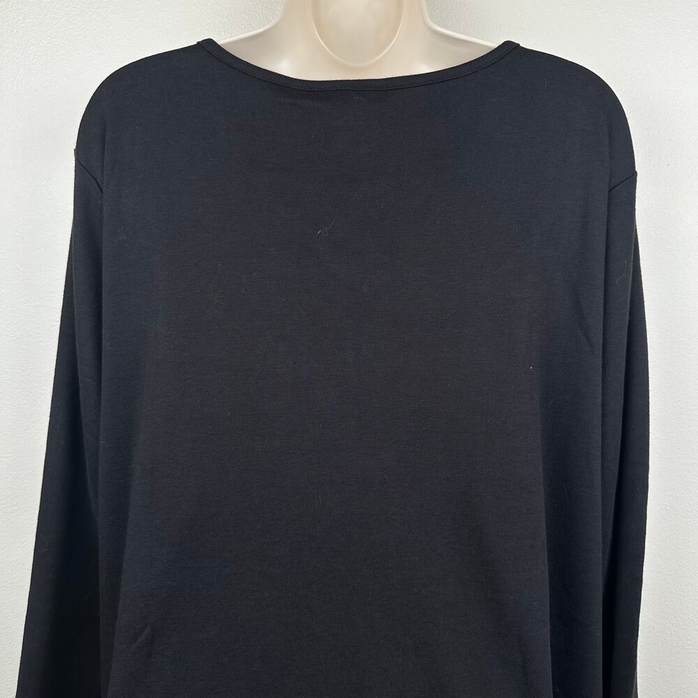 NEW Quacker Factory Women's Top The Web Embroidered Beaded V-Neck Black 2X - Picture 6 of 11